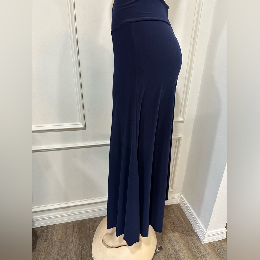 LAST TANGO Asymmetrical Drape Blue Pant, Size Medium - Picture 4 of 7